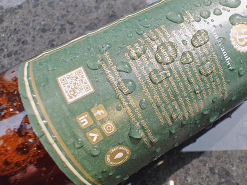 Eerste barcodescan 50 jaar geleden - QR-code van GS1 is opvolger - Amay Amber Flesje QR GS1